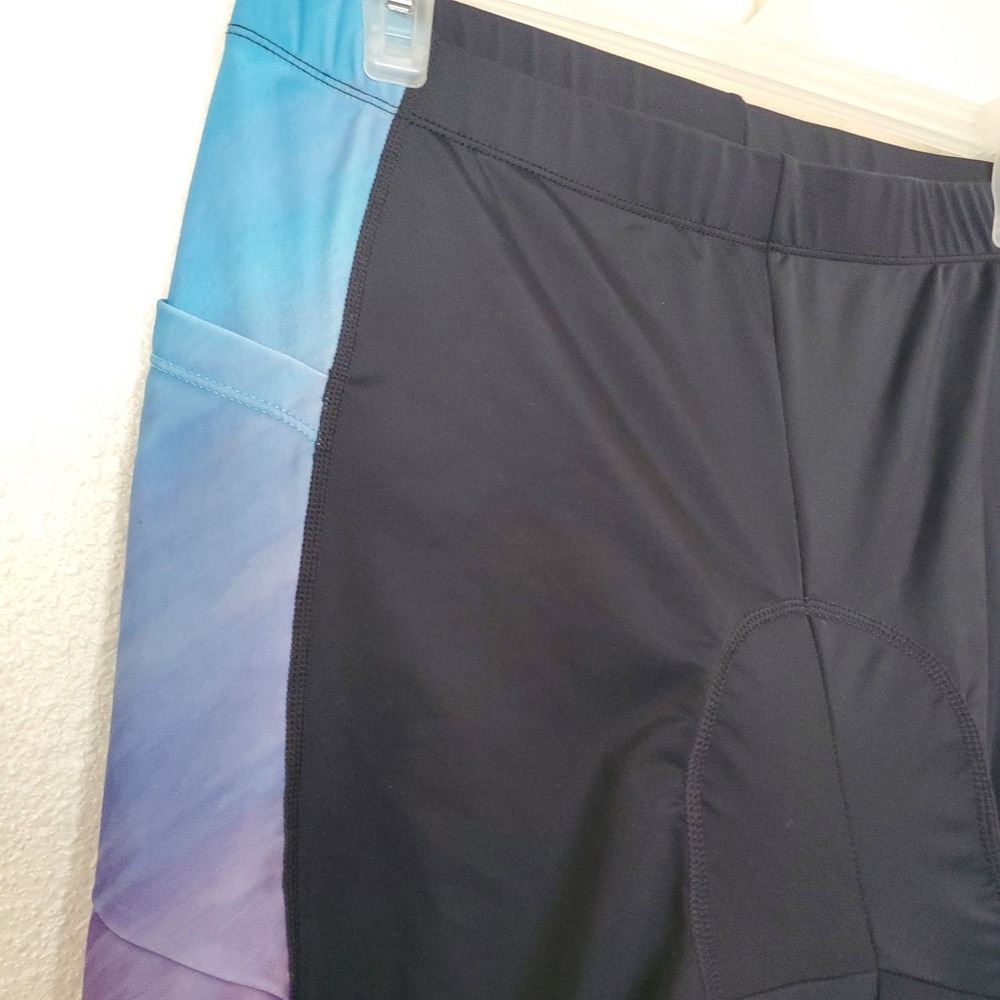 Baleaf Womens Padded Cycling Shorts XL Blue Purple Ombre Gel Padded Bike Shorts - Picture 2 of 16